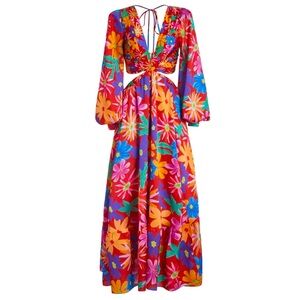 Patbo Aster long sleeve cut out dress